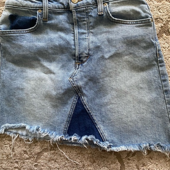 Joe’s Jeans | Denim asymmetrical distressed jean mini skirt - Picture 7 of 8